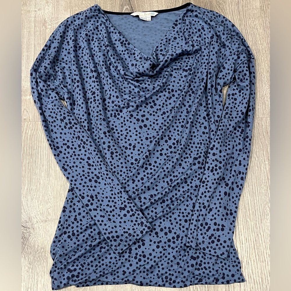 Boden Blue Dot Women’s LS Shirt Size 4